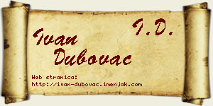 Ivan Dubovac vizit kartica